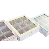 Boîte pour infusions DKD Home Decor Verre Métal MDF (24 x 24 x 7 cm) (3 Unités)