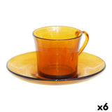 Tasse avec sous-tasse Duralex Lys Ambre (18 cl) (Pack 6 uds)