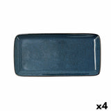 Plat à Gratin Bidasoa Ikonic Céramique Bleu (28 x 14 cm) (Pack 4x)