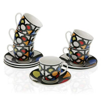 Ensemble de tasses à café Versa Porcelaine (6 Pièces) (5,8 x 6 x 5,8 cm) (5,7 x 5,5 x 5,7 cm)