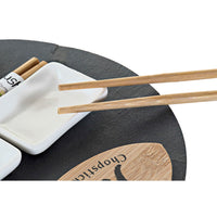Set de sushi DKD Home Decor Céramique Ardoise Bambou (9 pcs)