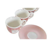 Ensemble de tasses à café DKD Home Decor Rose Marron Porcelaine Bone China (90 ml)