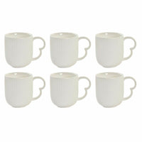 Ensemble de 4 mugs DKD Home Decor Naturel Porcelaine Blanc 350 ml