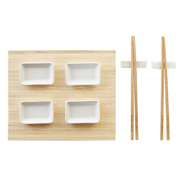 Set de sushi DKD Home Decor Naturel Blanc Bambou | Talixe