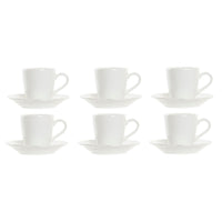 Ensemble de tasses à café DKD Home Decor Blanc Grès (90 ml)