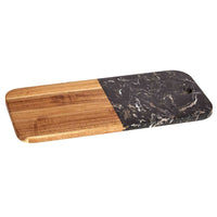 Planche à découper Noir Marron Bois d'acacia Marbre (18 x 1,5 x 38 cm)