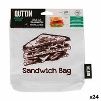 Ensemble de sac alimentaire réutilisable Quttin Sandwich 18 x 18 x 2 cm (24 Unités)