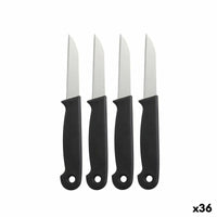 Jeu de couteaux d'éplucheur Noir 4 Pièces 16 cm (36 Unités)