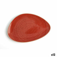 Assiette plate Ariane Terra Triangulaire Céramique Rouge (Ø 21 cm) (12 Unités)
