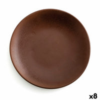 Assiette plate Anaflor Faïence Céramique Marron (Ø 29 cm) (8 Unités)