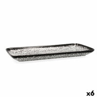 Plat à Gratin Ariane Rock Céramique Noir (36 x 16,5  cm) (6 Unités)