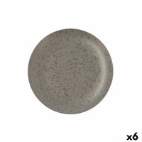 Assiette plate Ariane Oxide Céramique Gris (Ø 24 cm) (6 Unités)