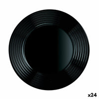 Assiette plate Luminarc Harena Noir verre (25 cm) (24 Unités)