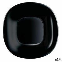 Assiette à dessert Luminarc Carine Noir verre (19 cm) (24 Unités)