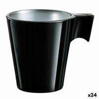 Tasse Luminarc Flashy Expresso Noir verre (80 ml) (24 Unités)