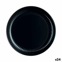 Assiette plate Luminarc Cottage Noir verre 25 cm (24 Unités)