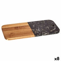 Planche à découper Noir Marbre Bois d'acacia 18 x 1,5 x 38 cm (8 Unités)