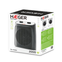 Thermo Ventilateur Portable Haeger FH-200.016A 2000 W Noir Blanc